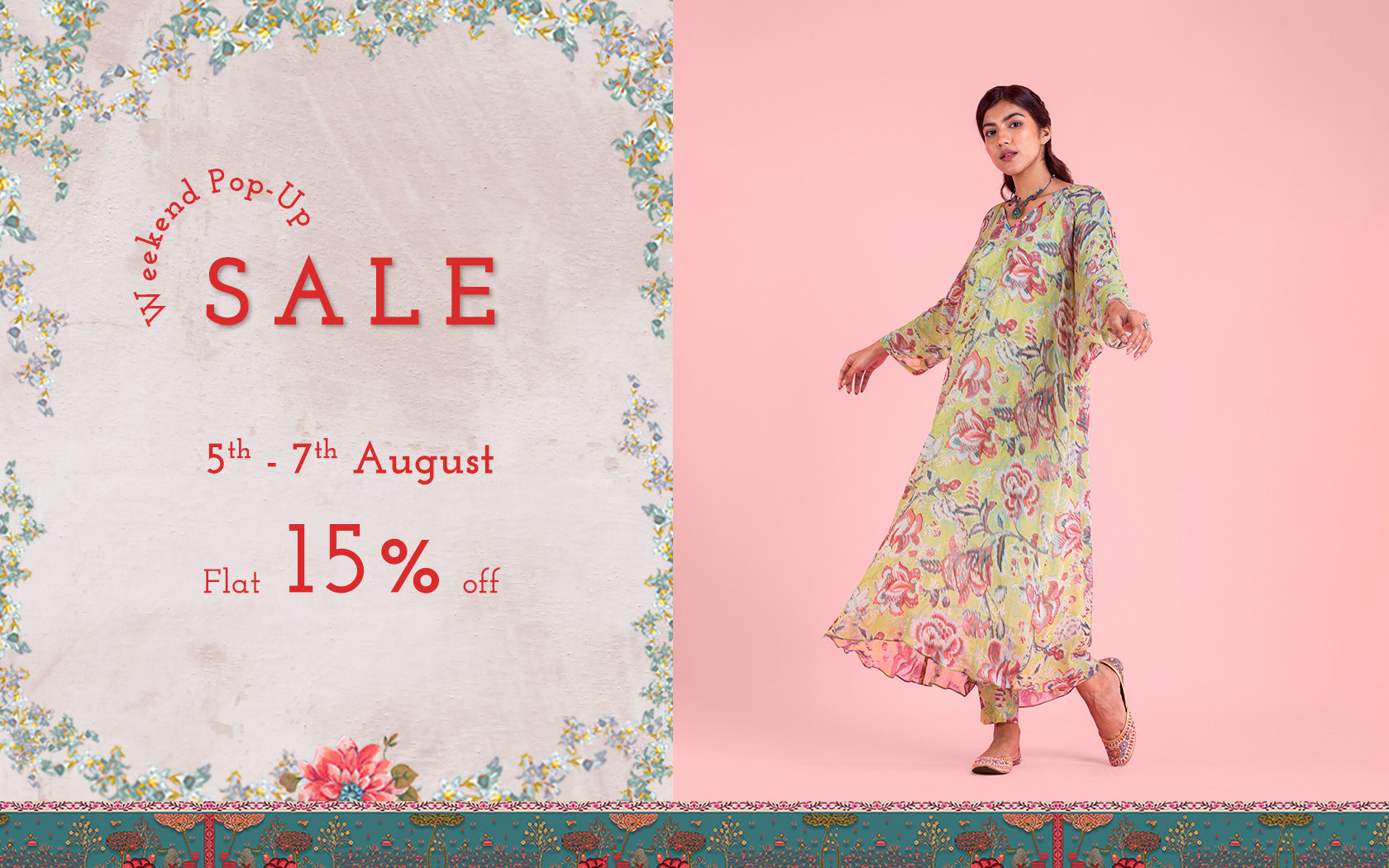 Weekend Pop Up Sale - Flat 15% Off