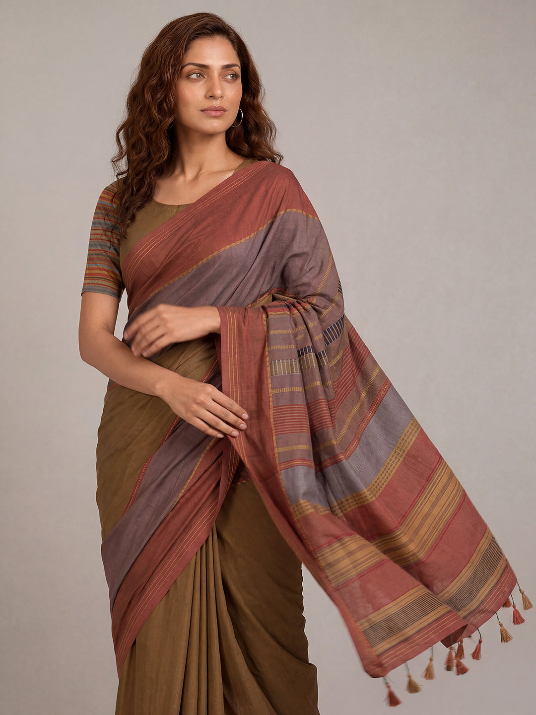 Executive Edit Saree - Rust