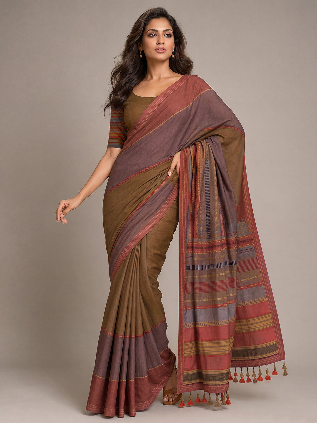 Executive Edit Saree - Rust