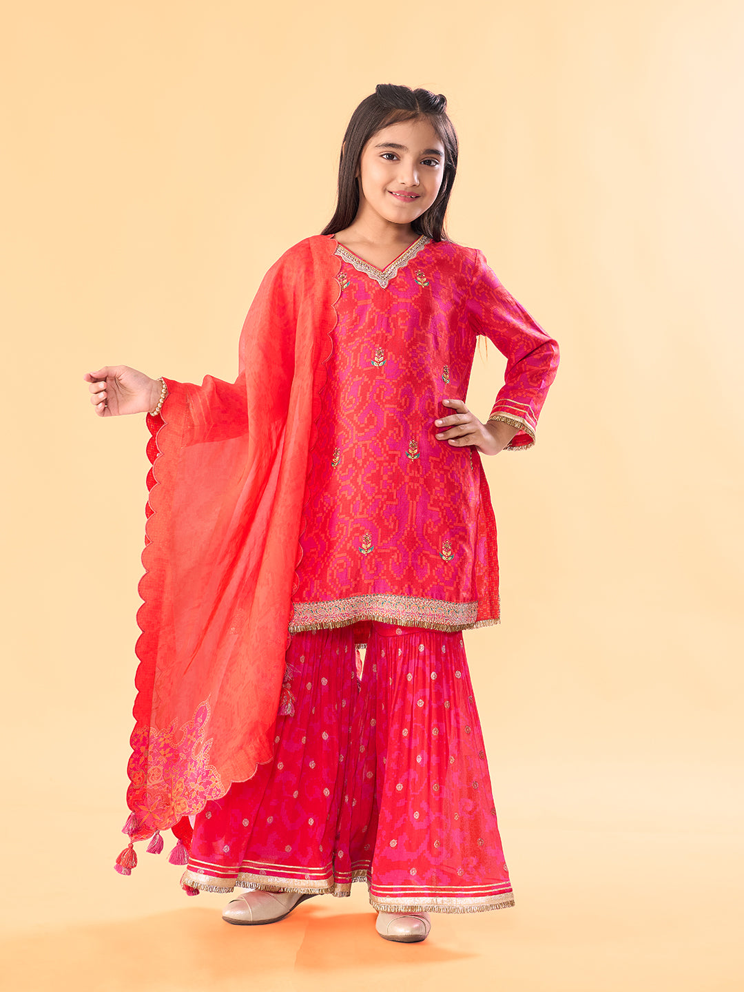 Mithi Mishri Kurta Set WIth Dupatta - Red