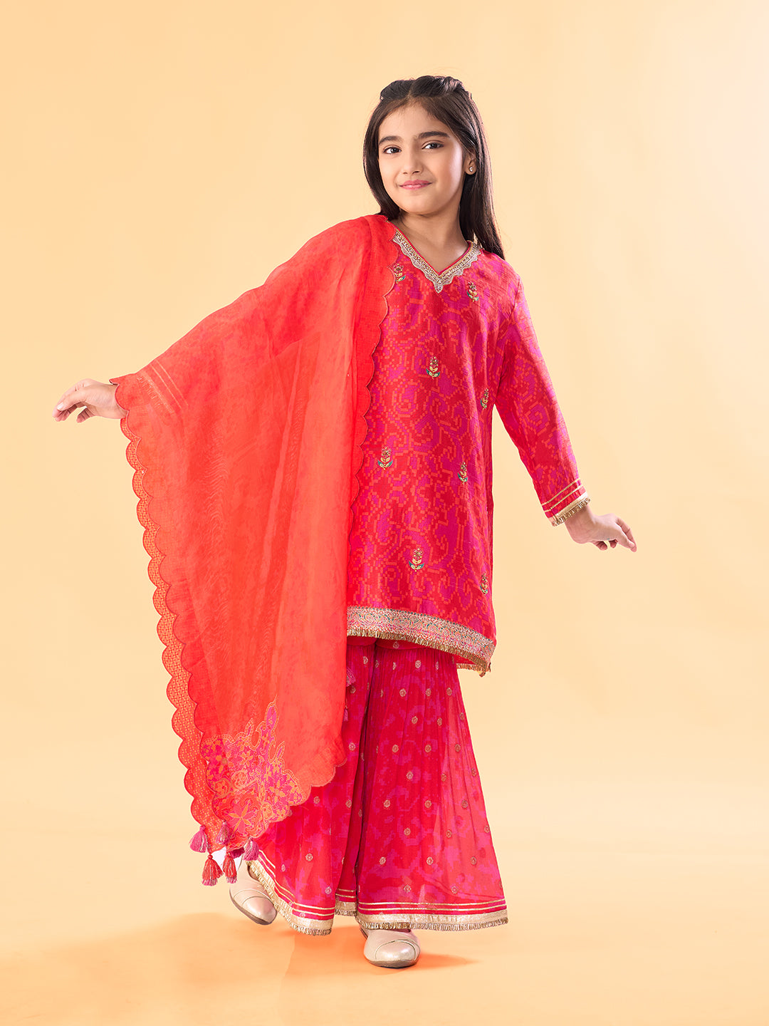 Mithi Mishri Kurta Set WIth Dupatta - Red