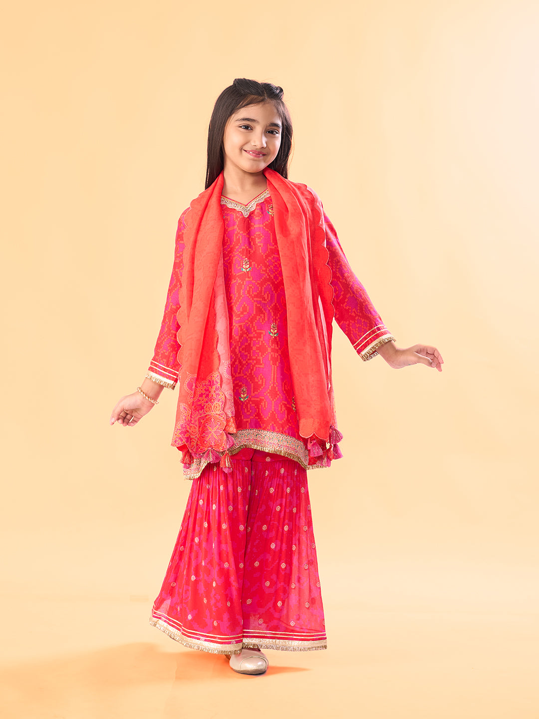 Mithi Mishri Kurta Set WIth Dupatta - Red