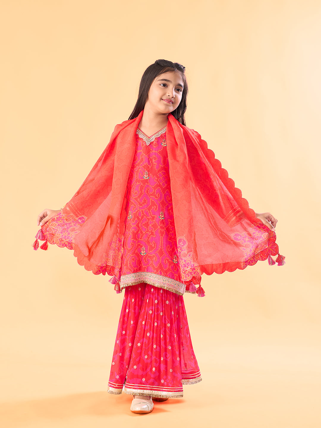 Mithi Mishri Kurta Set WIth Dupatta - Red