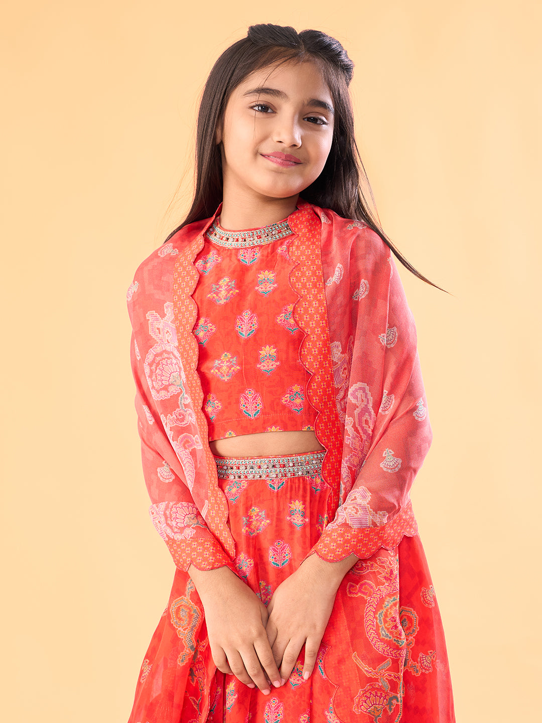 Mini Mehfil Lehenga Set - Red