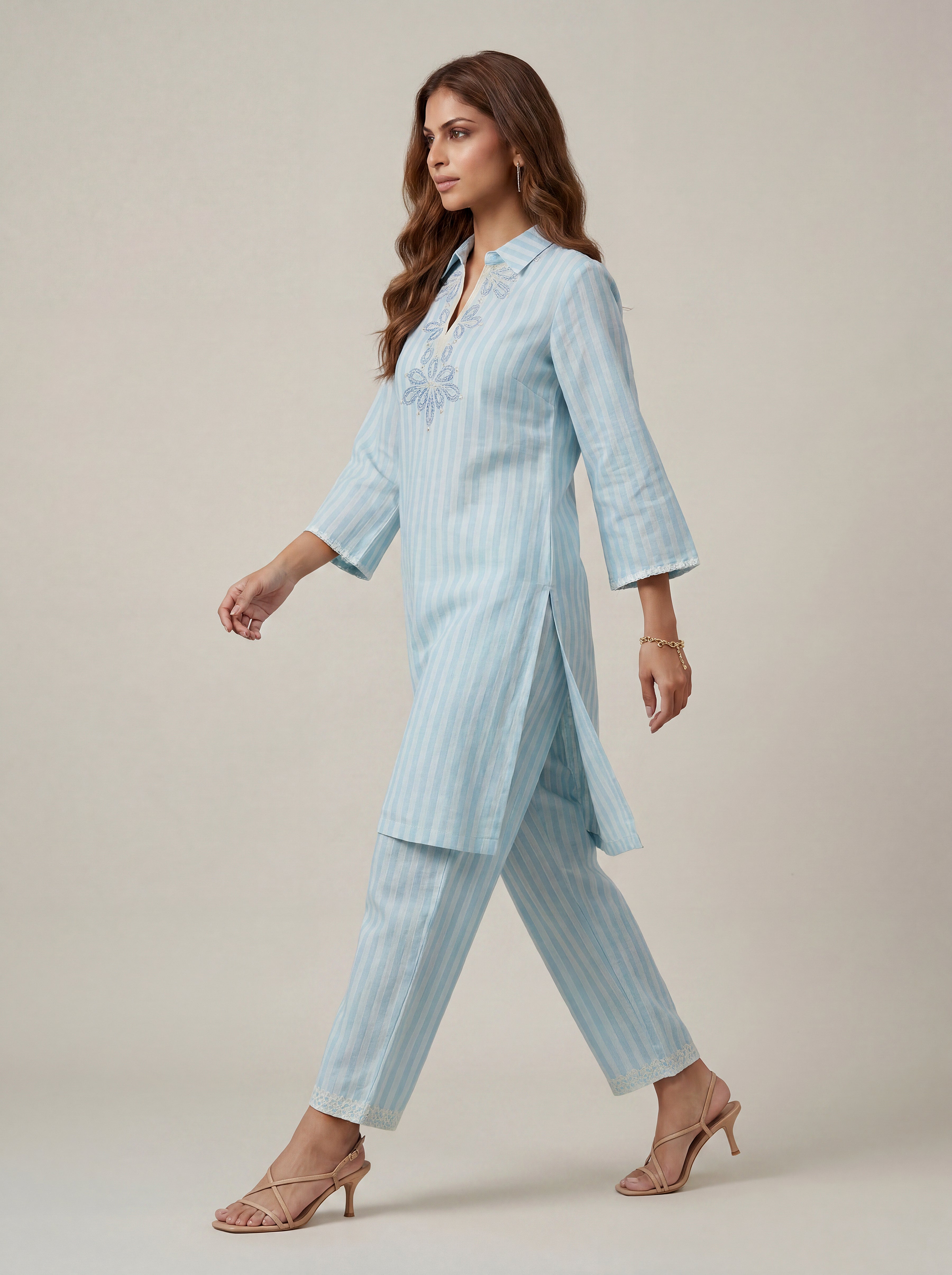 Lehza Co-ord Set - Aqua Blue