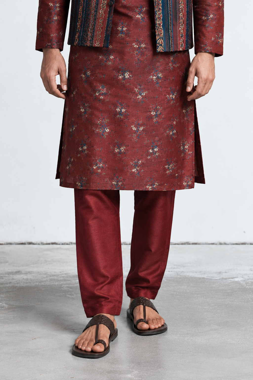 Kair Kalamkari-inspired Pant - Maroon