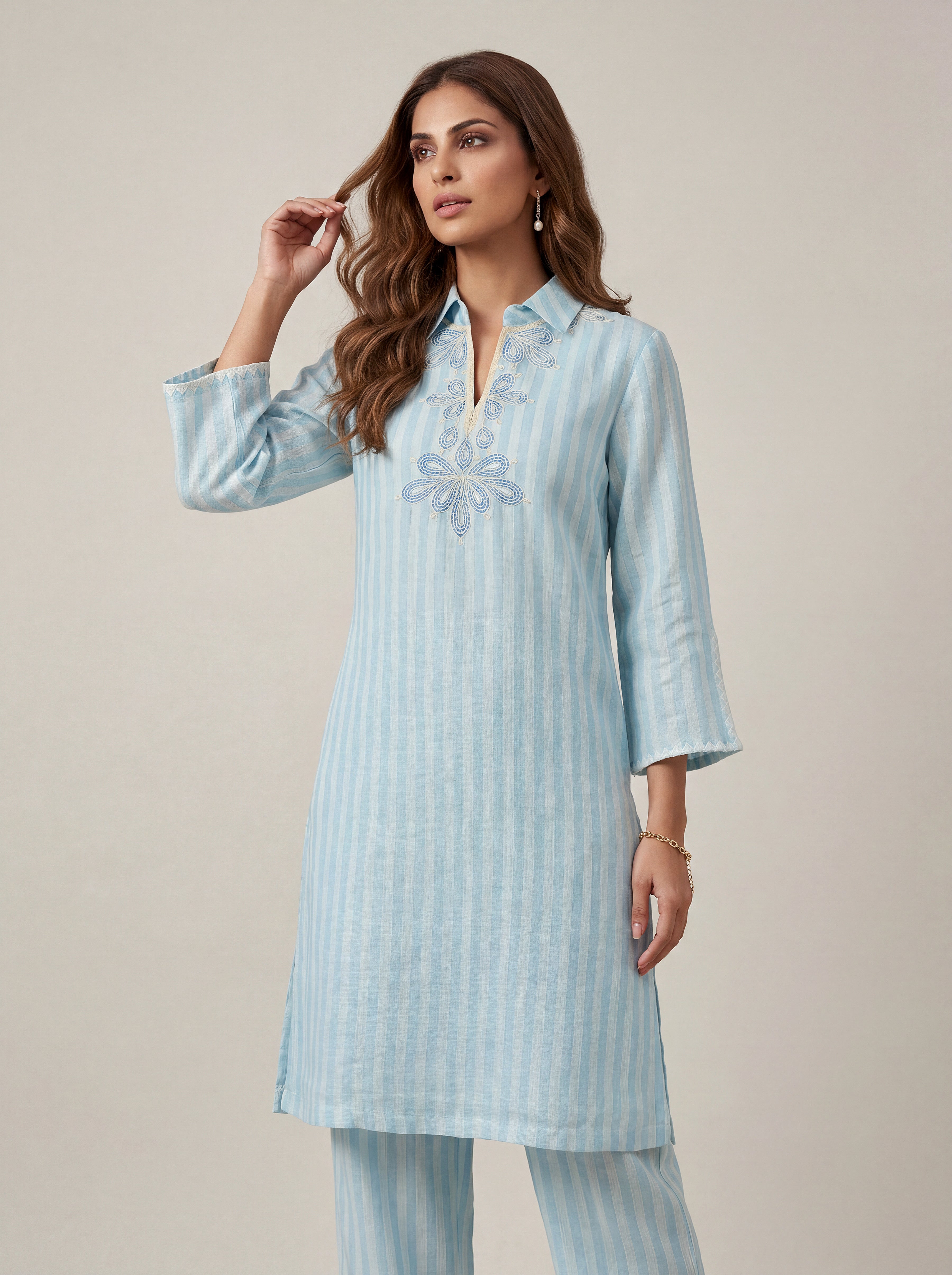 Lehza Co-ord Set - Aqua Blue