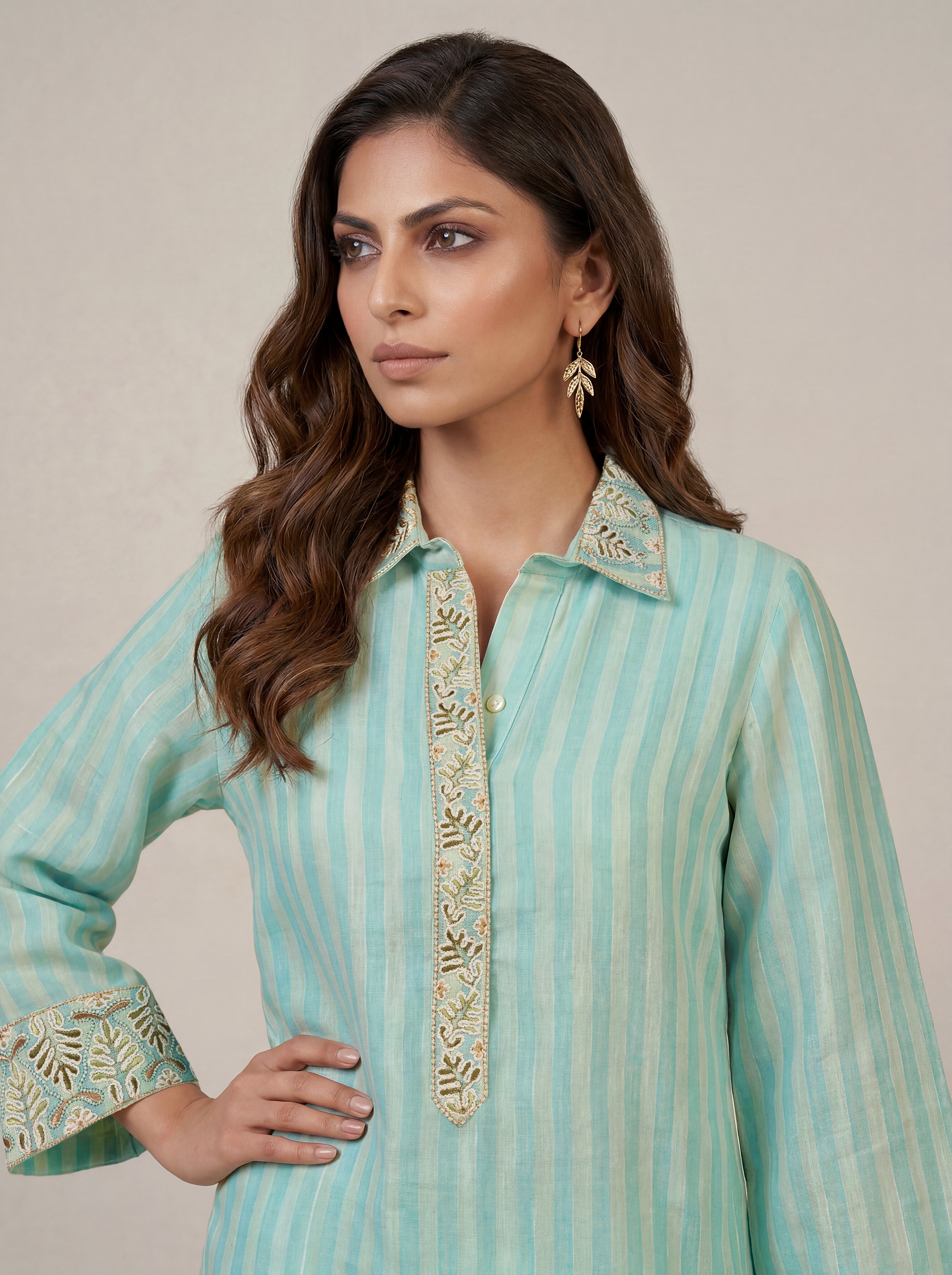 Pallav co-ord Set - Aqua Blue