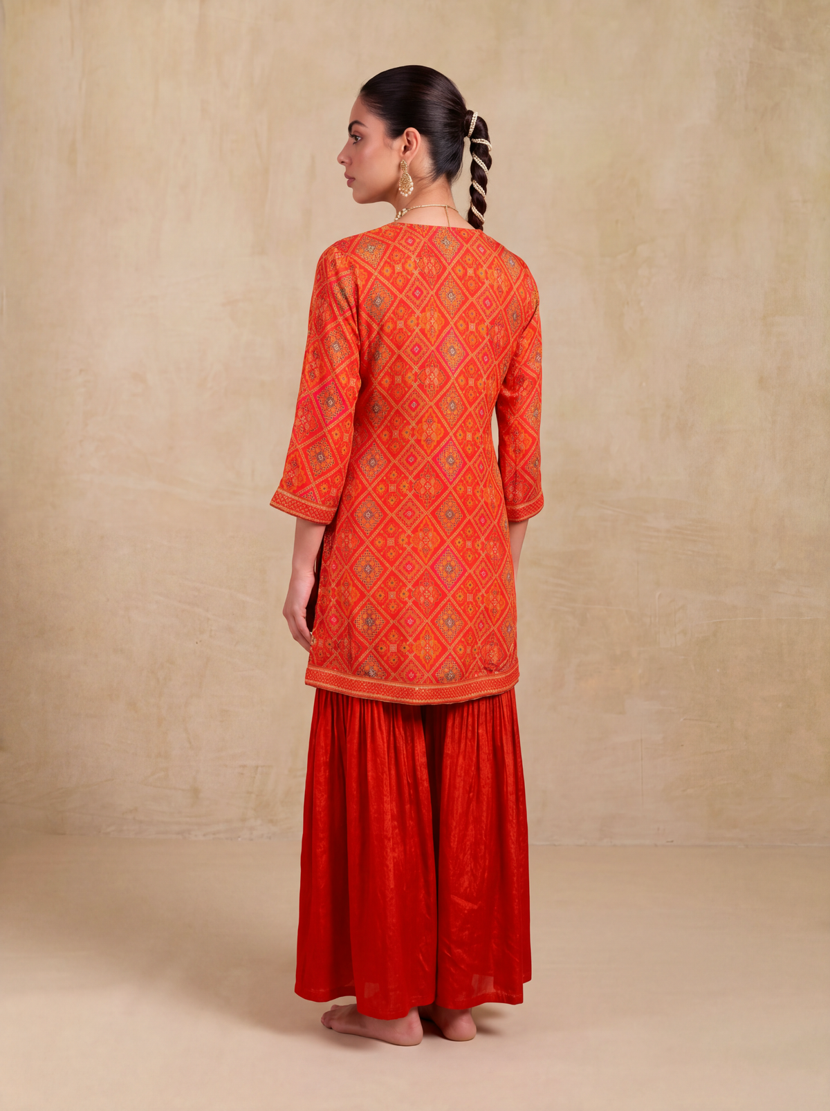 Dilkashi Printed Sharara Set -Red