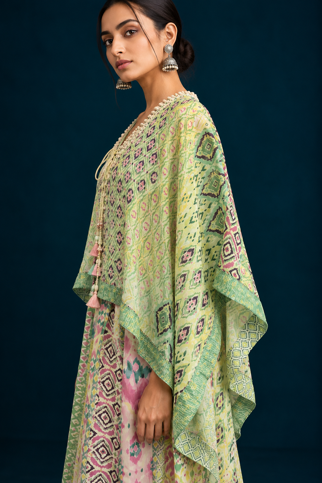 Gul Ikat-inspired Jumpsuit– Pink/Pista Green