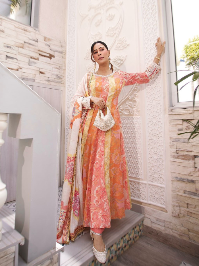 Peony Kurta Set with Dupatta - Multicoloured