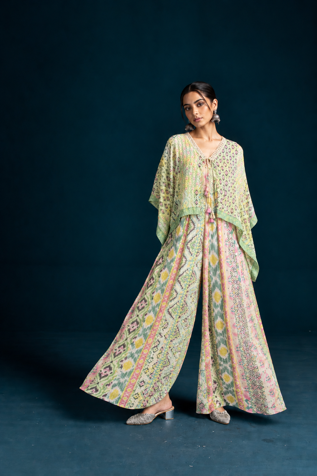 Gul Ikat-inspired Jumpsuit– Pink/Pista Green