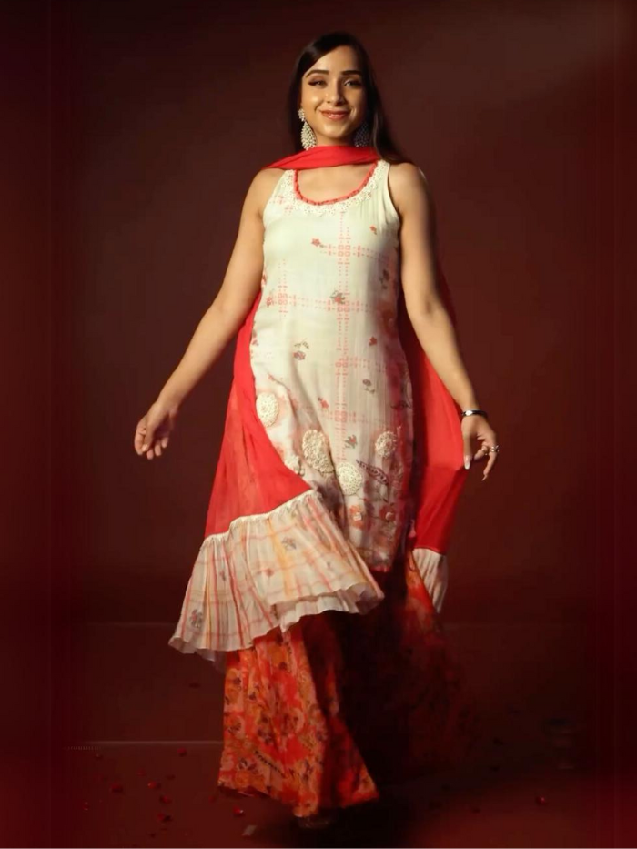 Prema Kurta Set with Dupatta – Red