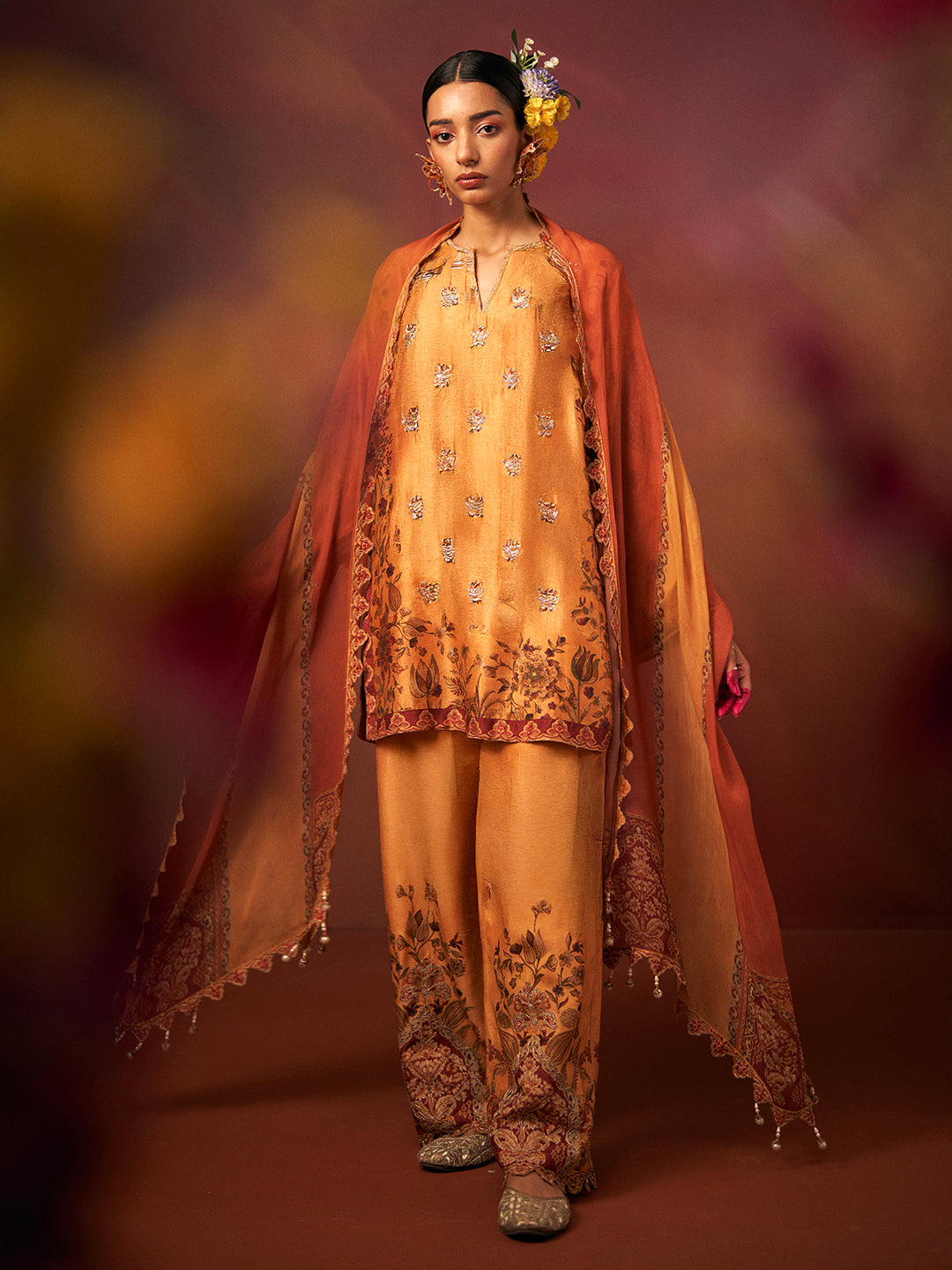 Sarovar Kurta Set with Dupatta - Yellow