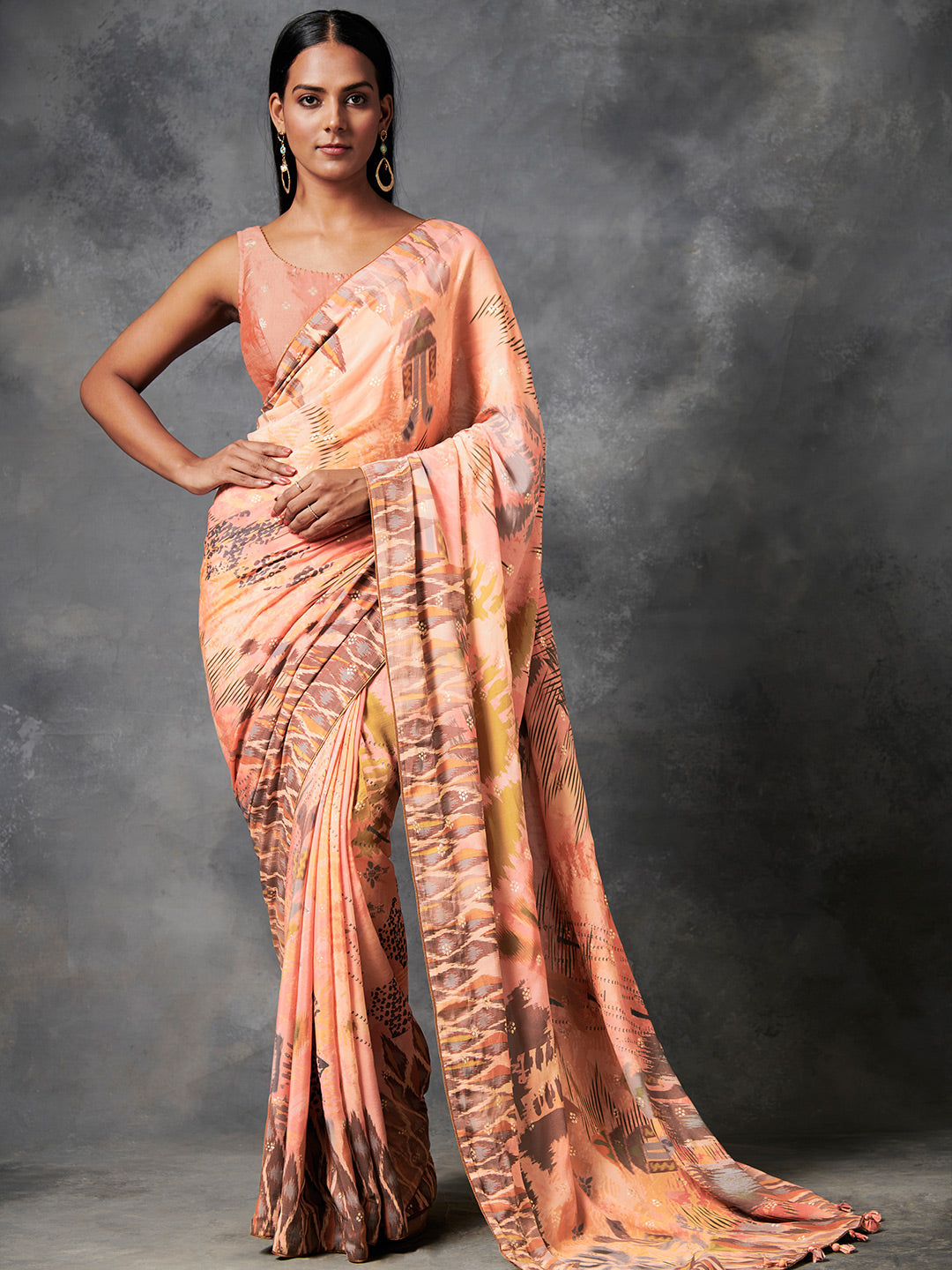 Eshna Saree - Peach