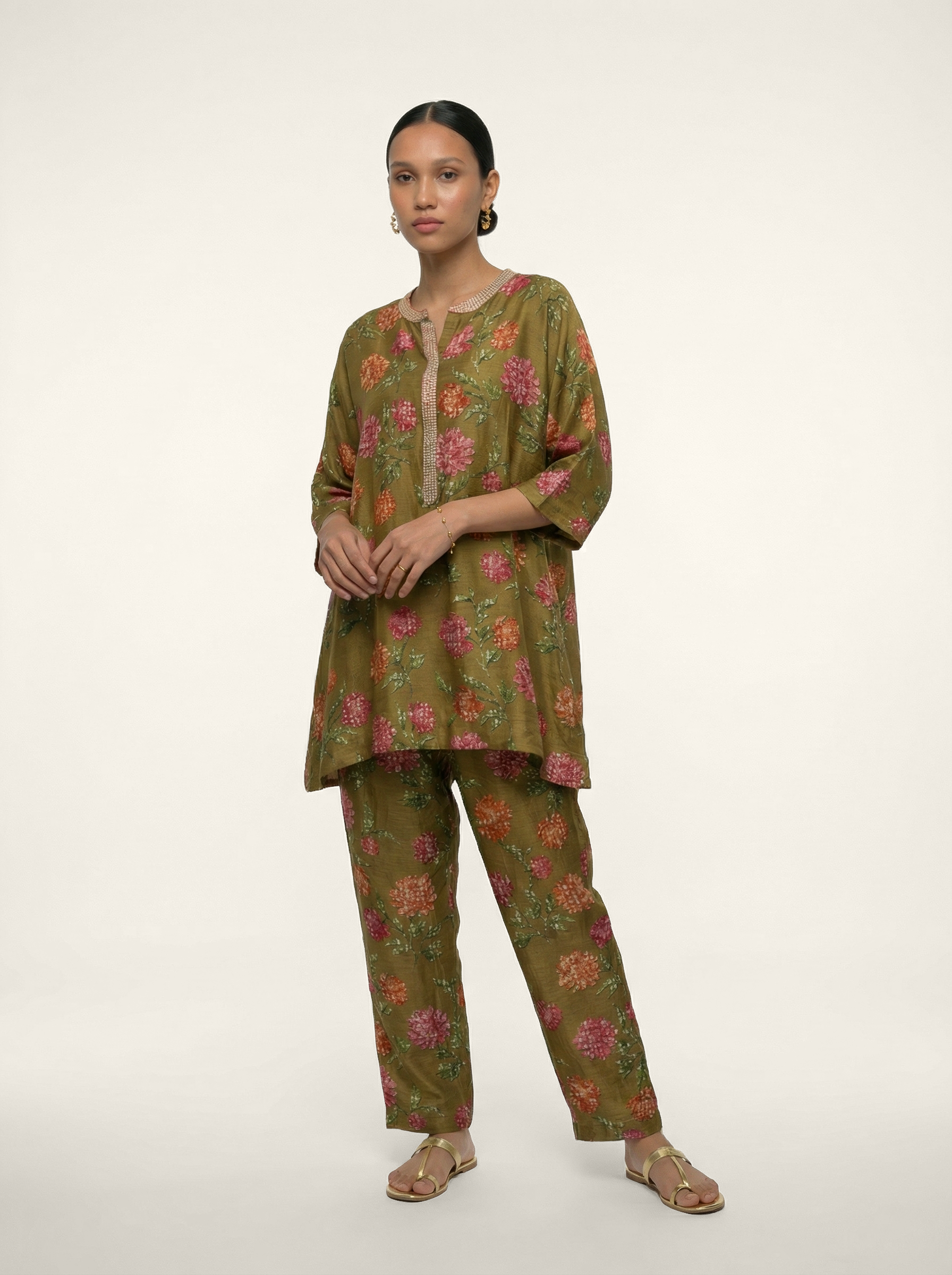 Zareen Kurta Set - Olive