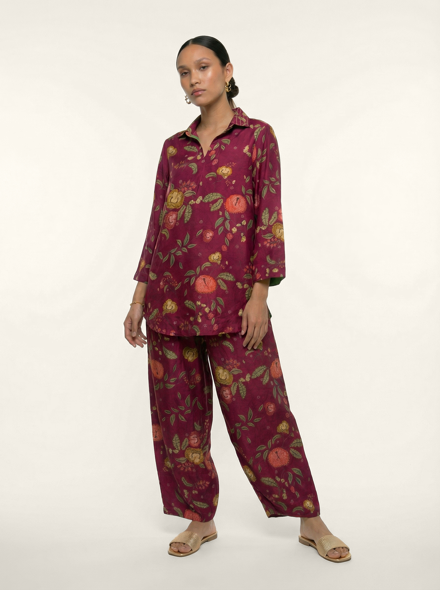 Shaam Co-ord Set - Wine