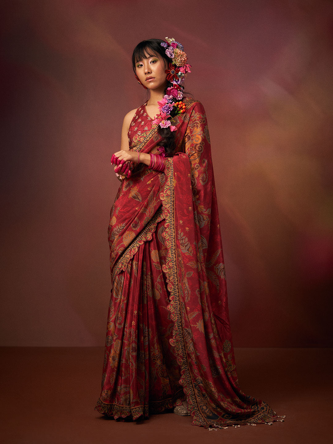 Shagan Saree - Wine