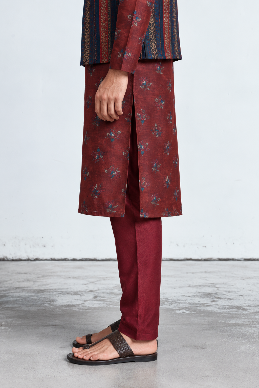 Kair Kalamkari-inspired Pant - Maroon