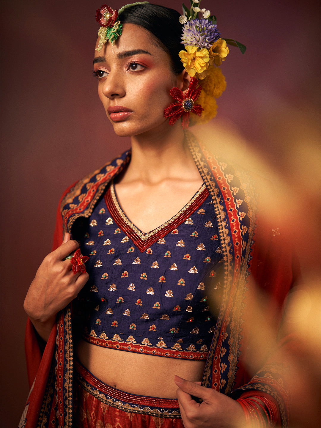 Sajda Lehenga Set - Red