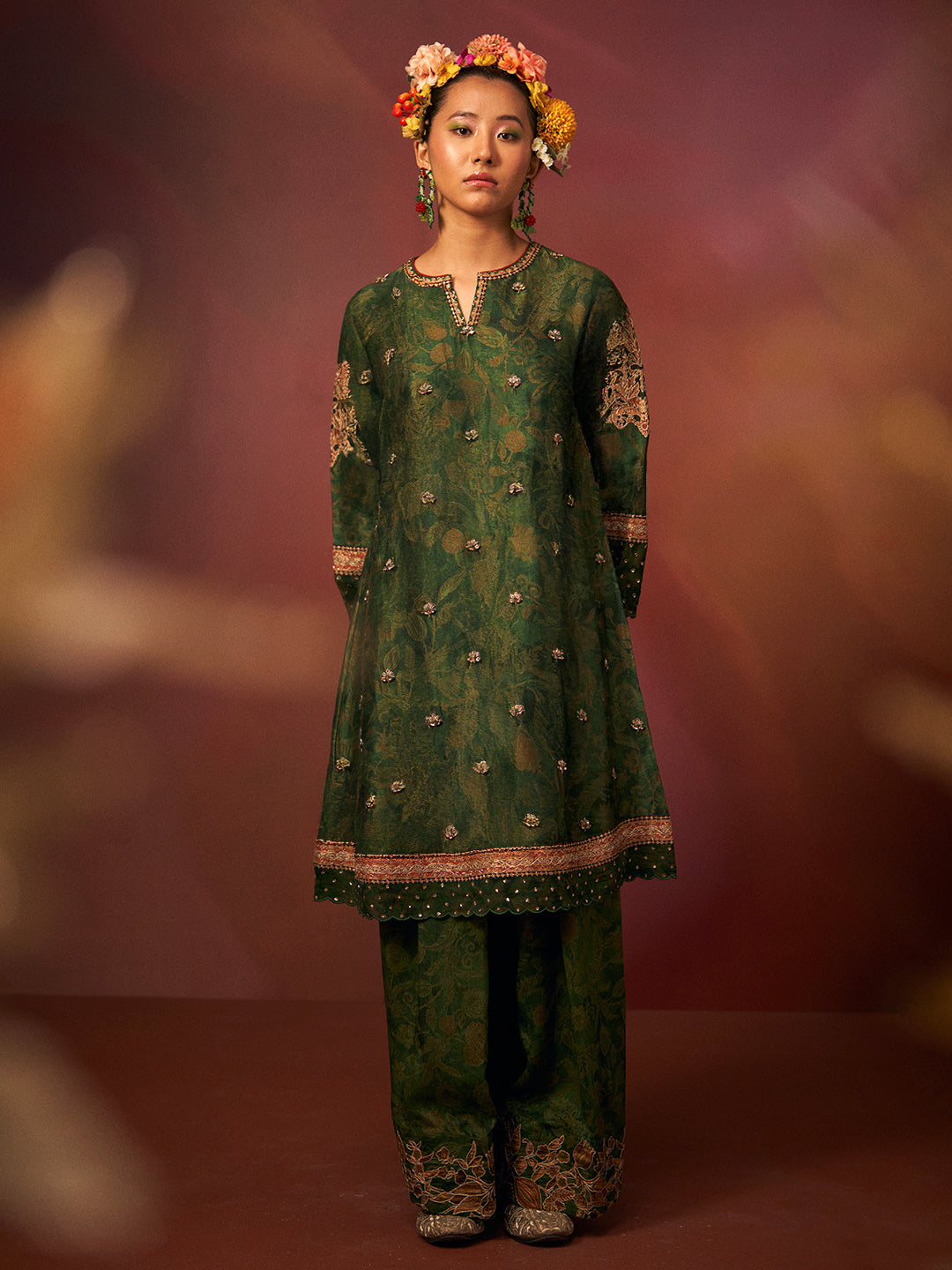 Raag Kurta Set with Dupatta - Green