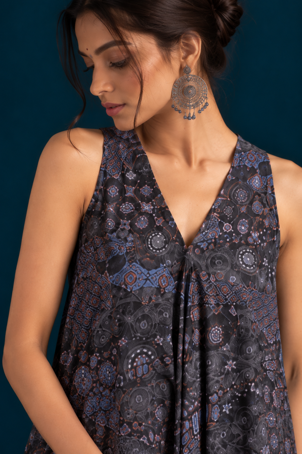 Maya Ikat-inspired Jumpsuit - Black