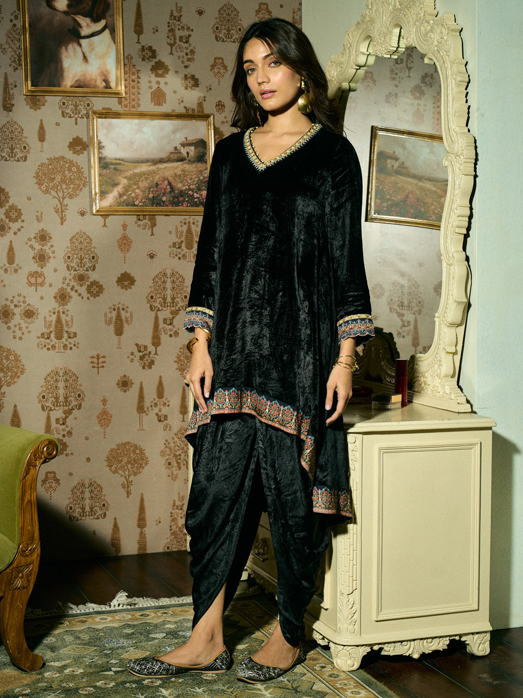 Farheen Kurta Set - Black