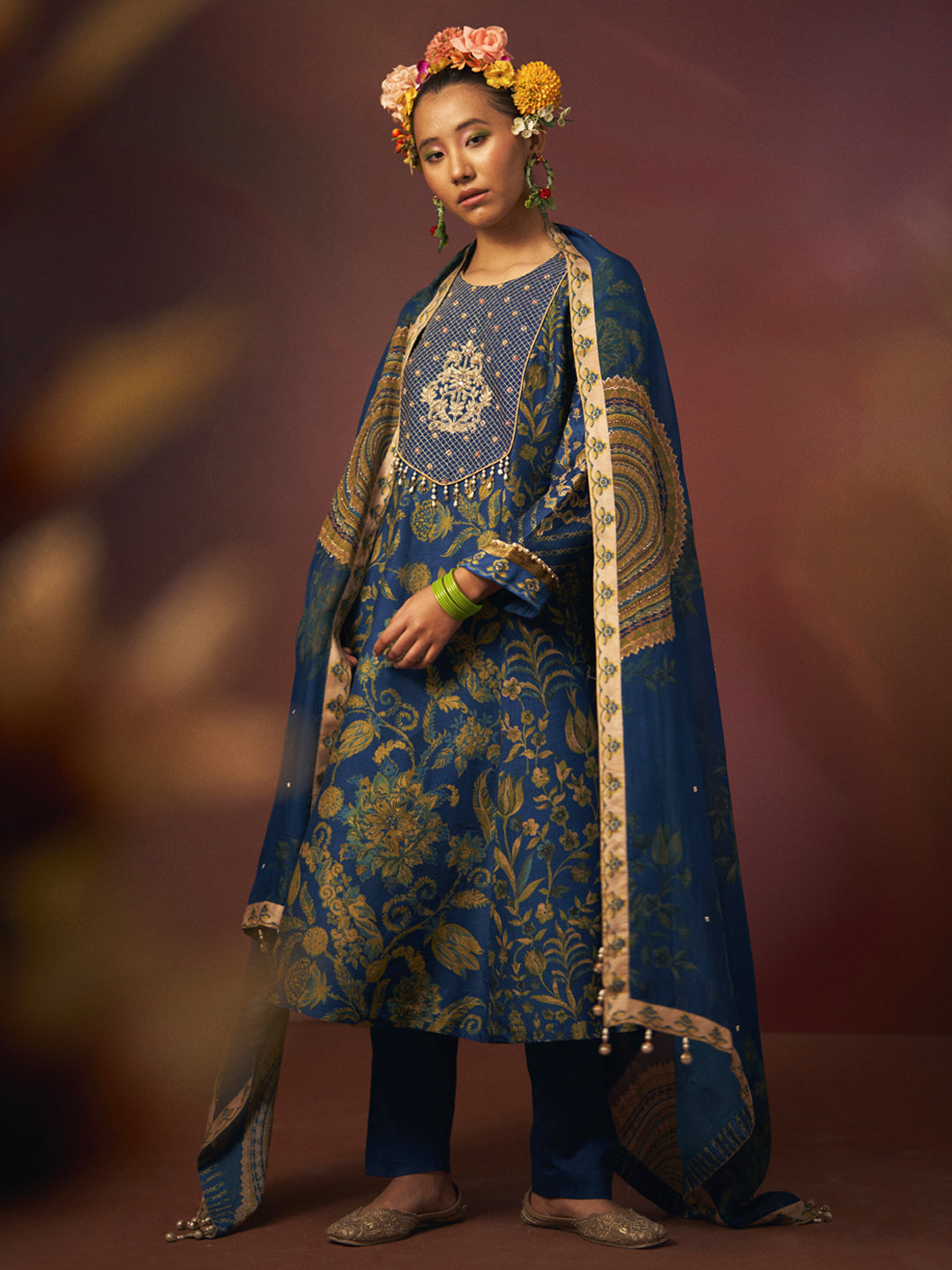 Malhar Kurta Set with Dupatta - Blue