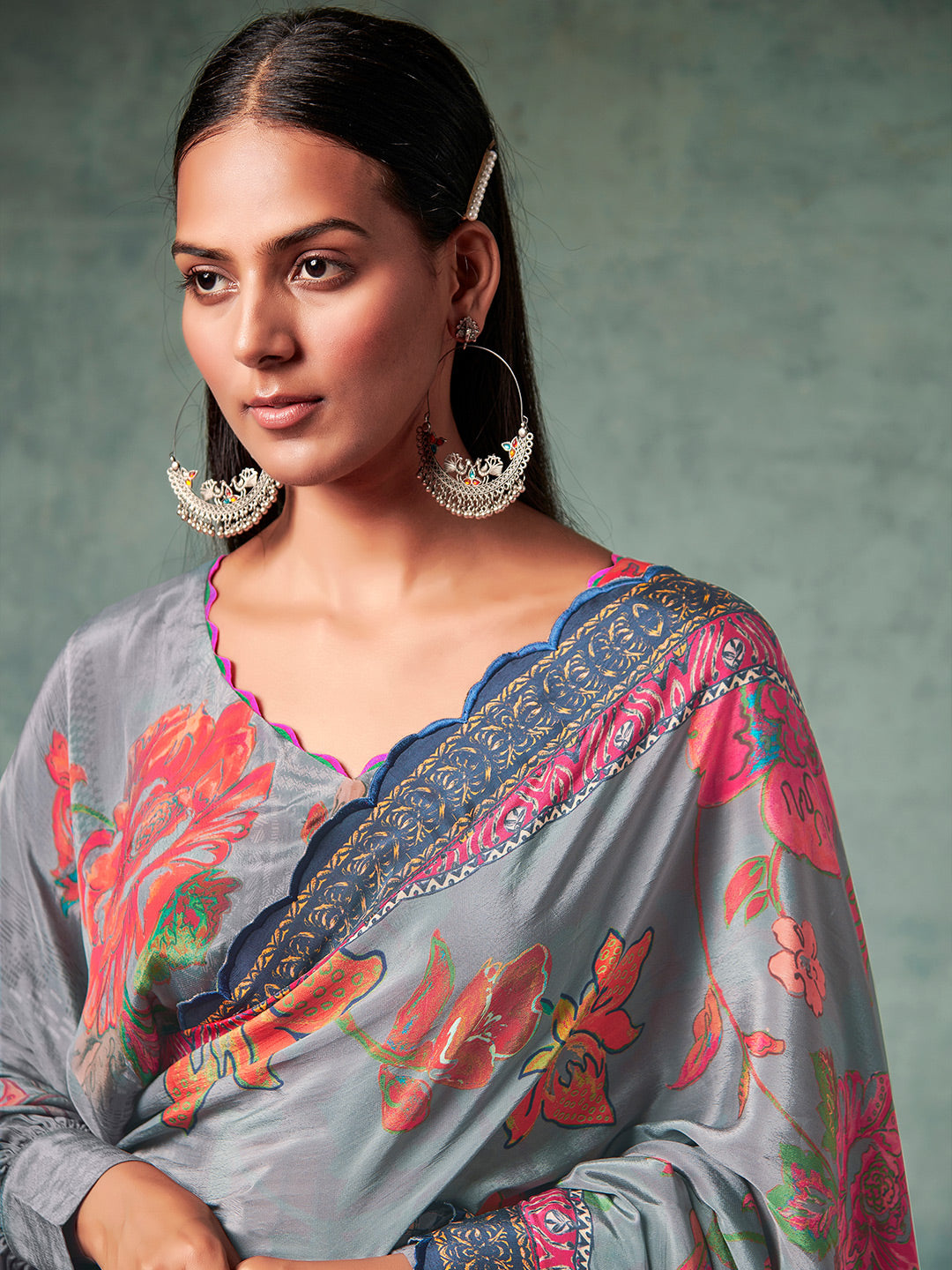 Zarelle Saree - Grey
