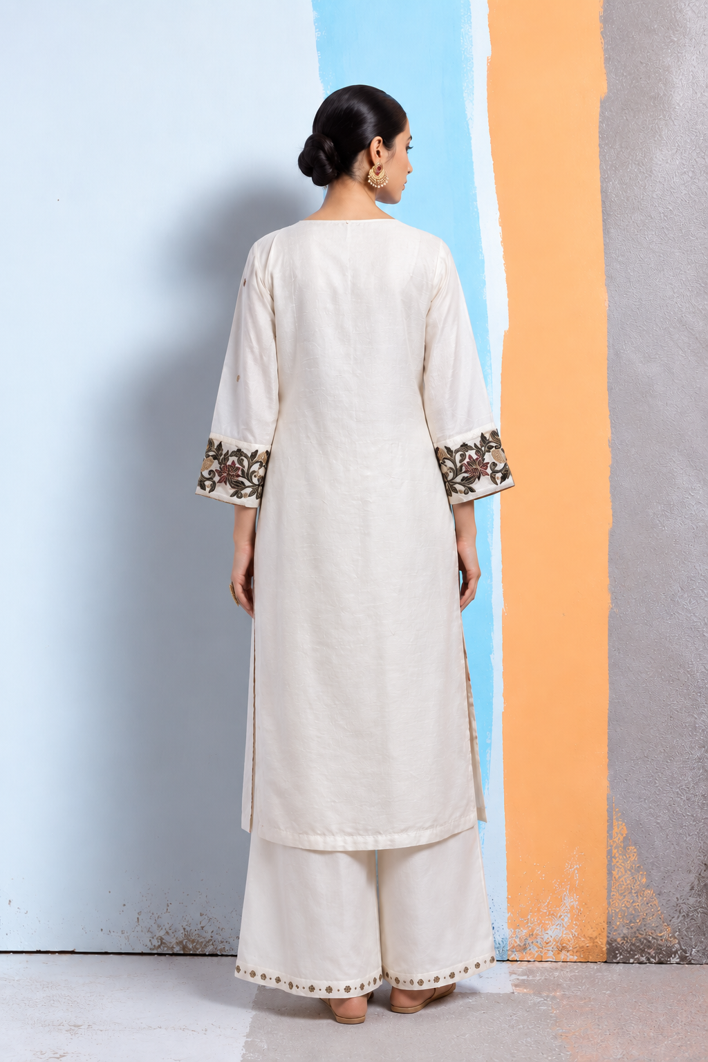 Veya Kalamkari-inspired kurta set-Ivory