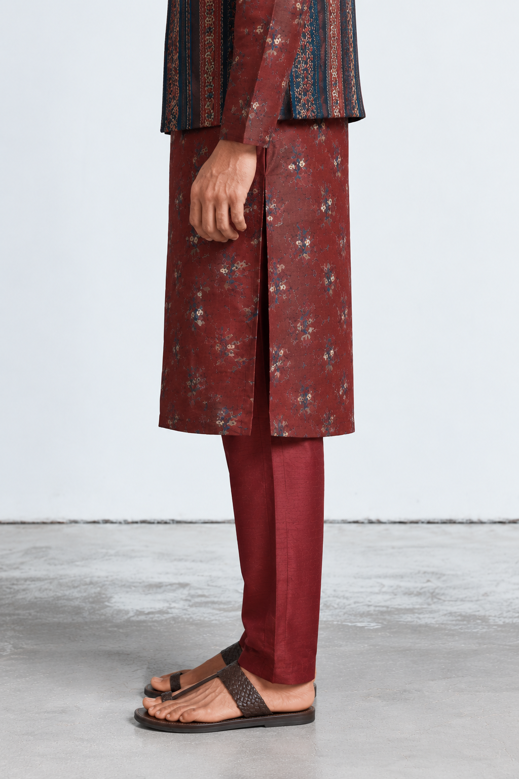 Kair Kalamkari-inspired Pant - Maroon