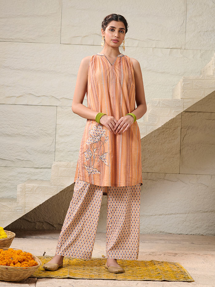Peach Kurta Set | Shop Saundh