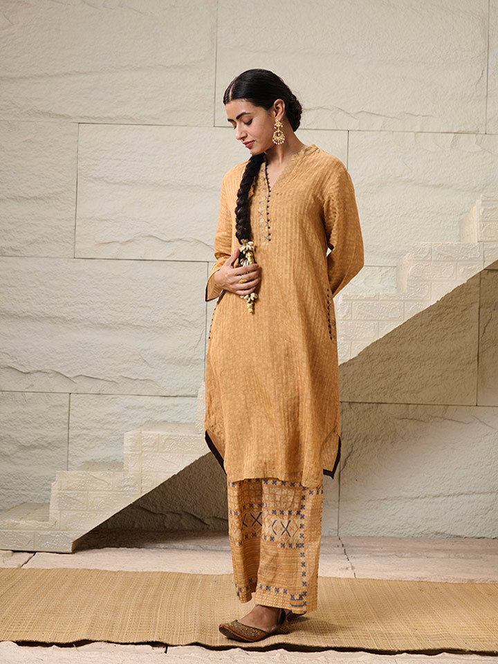 Chahat Kurta Set - Yellow