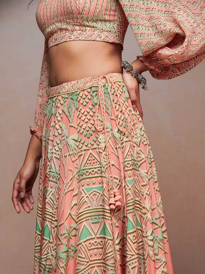 Terracotta Lehenga Set - Peach