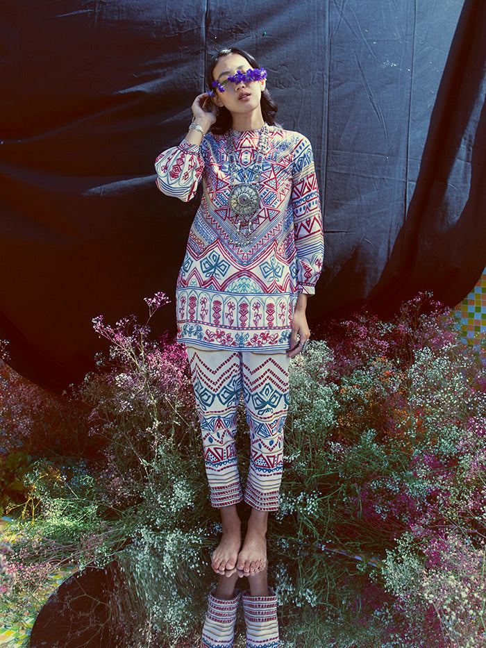 Aztec Co-ord Set – Off-White