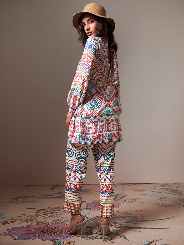 Aztec Co-ord Set – Off-White