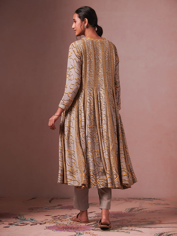 Maize Kurta Set with Dupatta - Grey