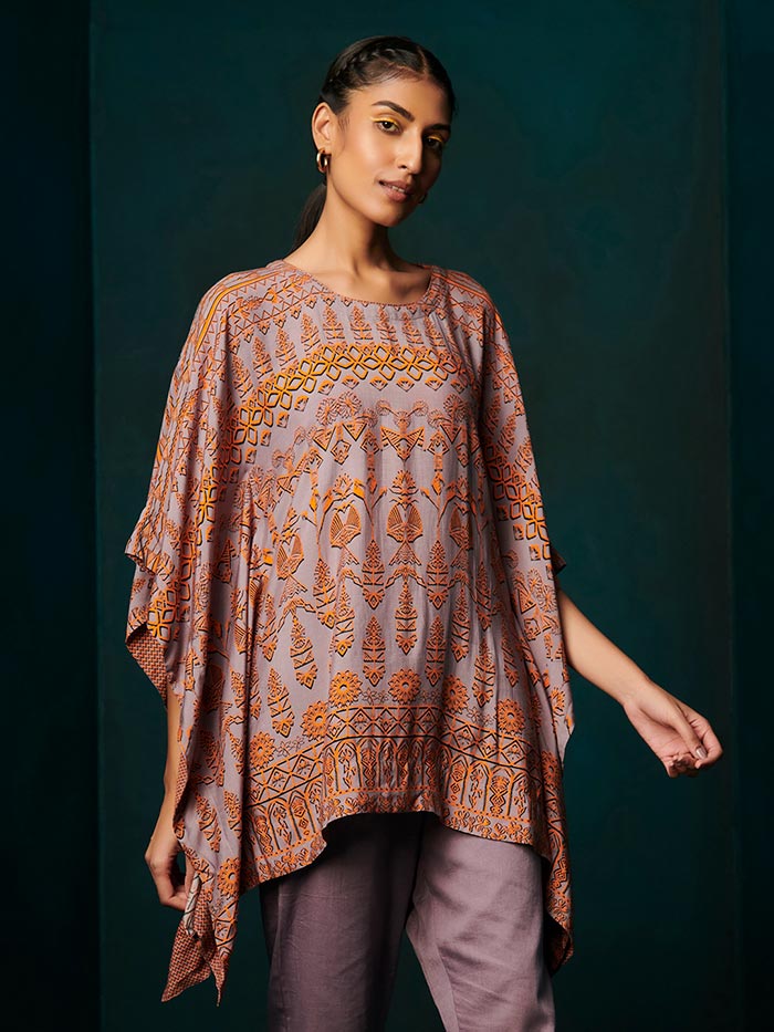 Hyacinth Kaftan Top - Grey