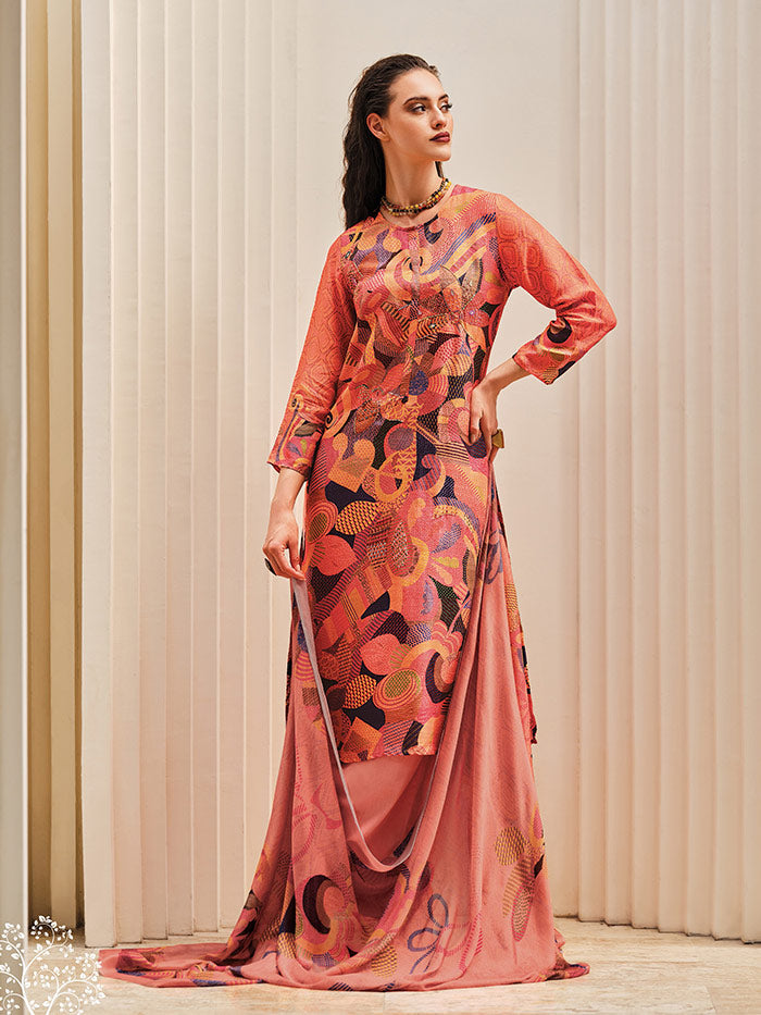 Ada Pink Unstitched Kurta Set| Shop Saundh