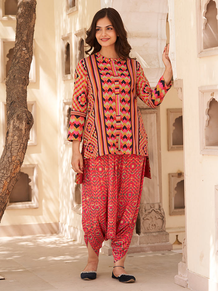 Juhi Red Printed Top | Shop Saundh