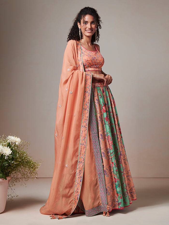 Gypsy Lehenga Set - Peach