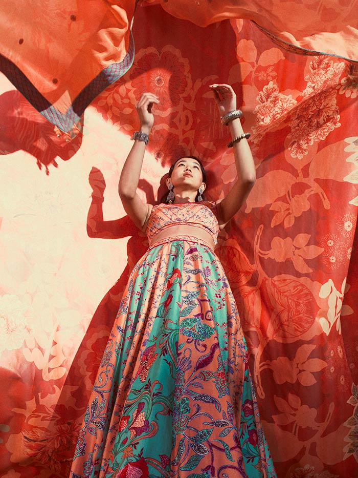 Gypsy Lehenga Set - Peach