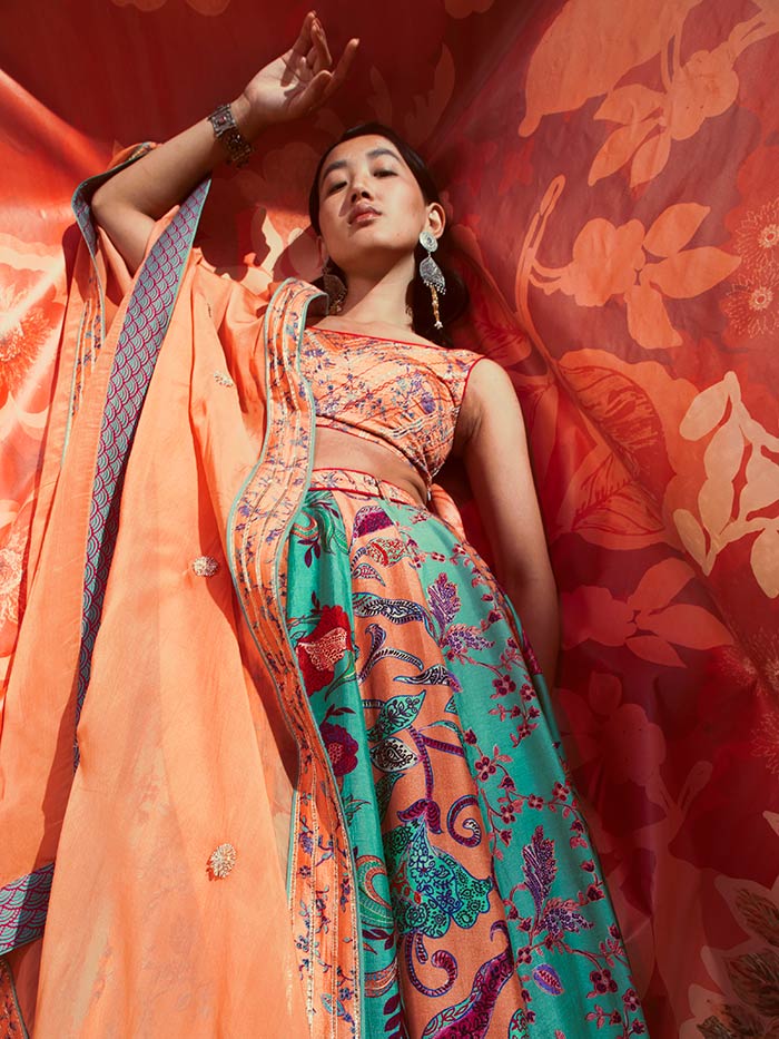 Gypsy Lehenga Set - Peach