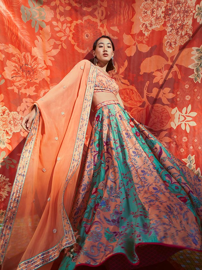 Gypsy Lehenga Set - Peach