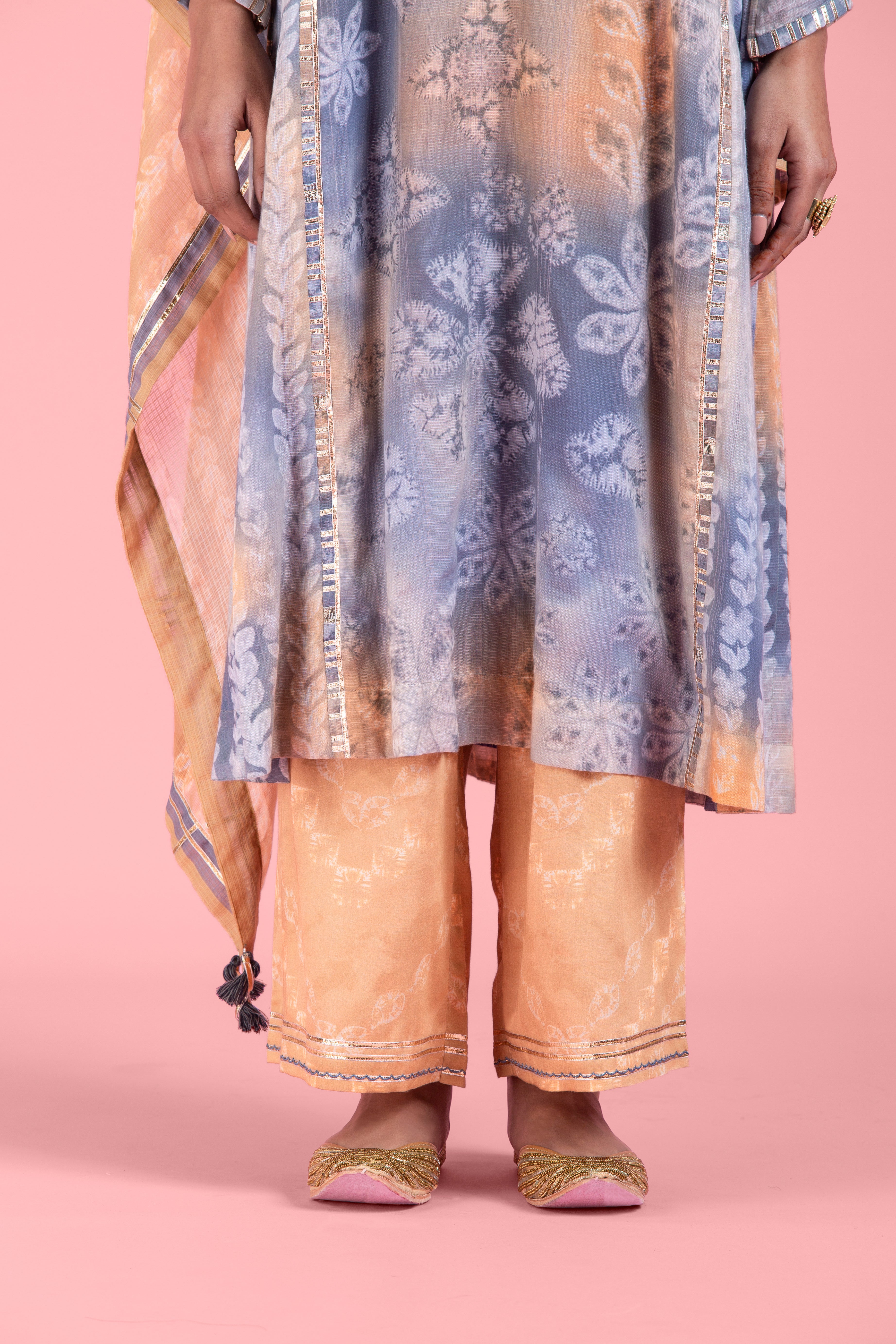 Saanjh Kurta Set with Dupatta-Purple