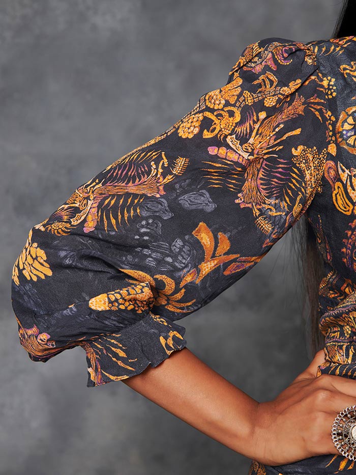 Black Printed Saree