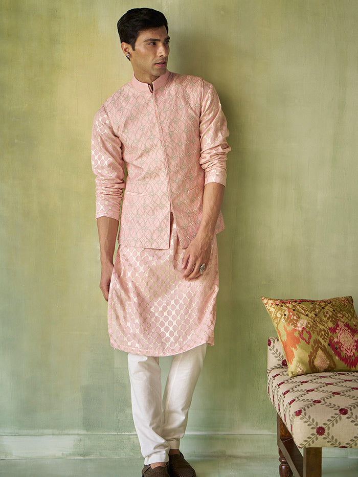 Pink Vihr Waistcoat | Shop Saundh Man
