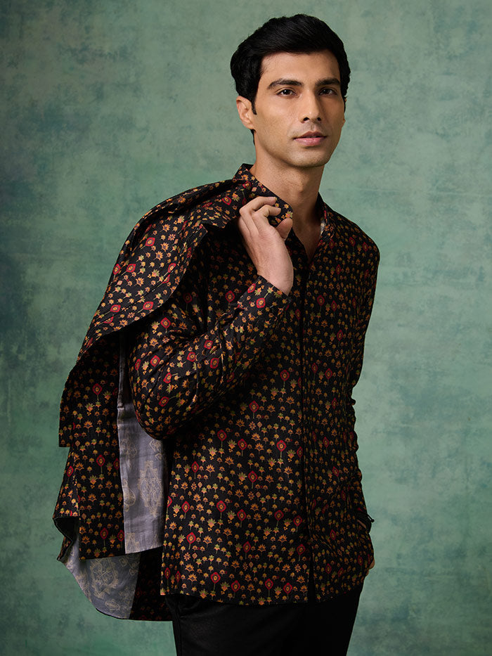 Black Printed Taksh Shirt | Shop Saundh Man