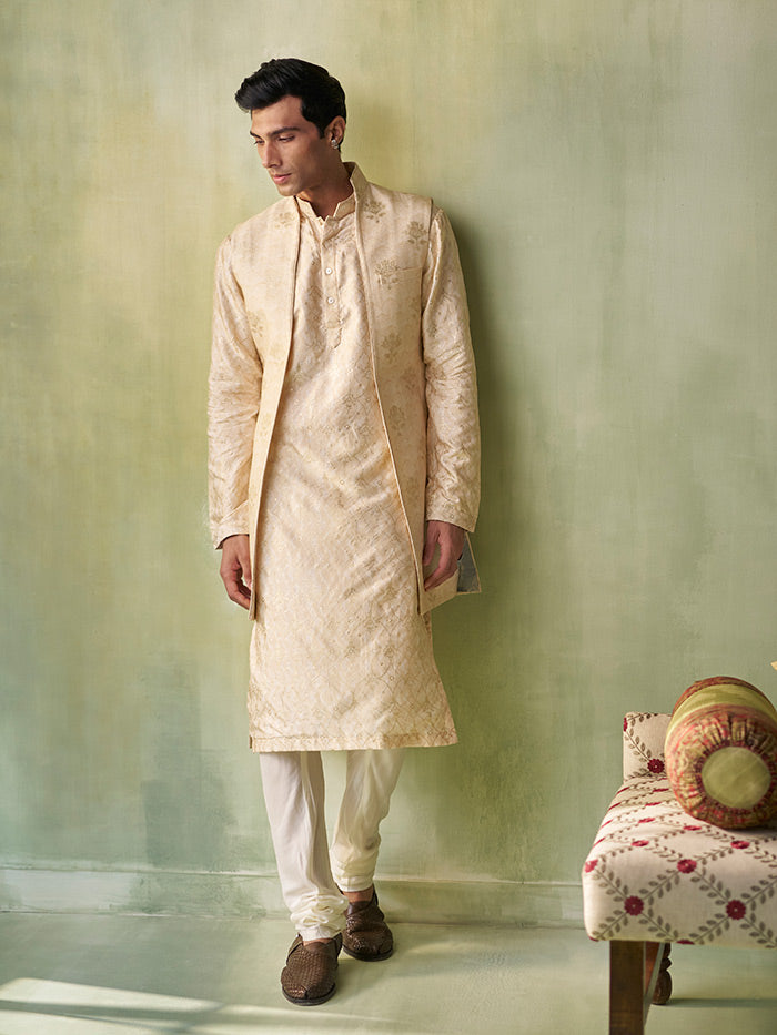 Pink Long Yug Waistcoat | Shop Saundh Man