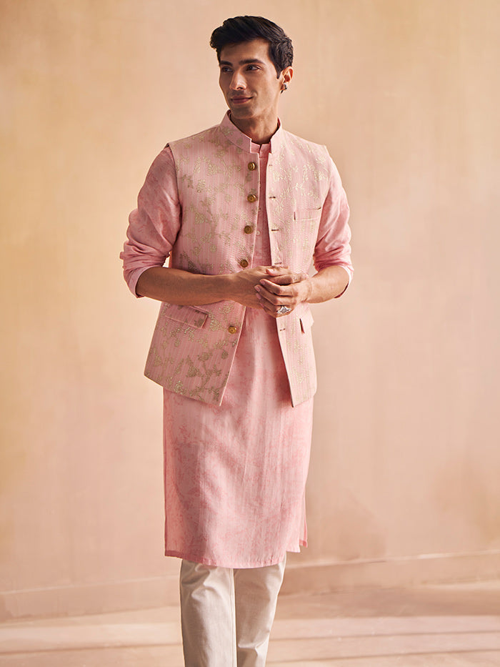 Pink Taaj Waistcoat | Shop Saundh Man